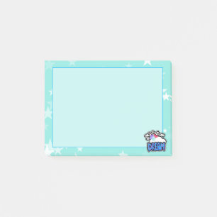 Cute Unicorn Dream Blue Stars Post-it Notes