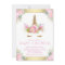 Cute Unicorn Face Pink Gold Baby Shower Invitation