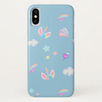 Cute Unicorn face rainbow gradient birthday party 
