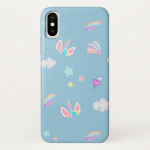 Cute Unicorn face rainbow gradient birthday party  Case-Mate iPhone Case