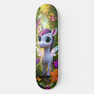 Cute Unicorn Fantasy Forest Cool Children Art Skateboard