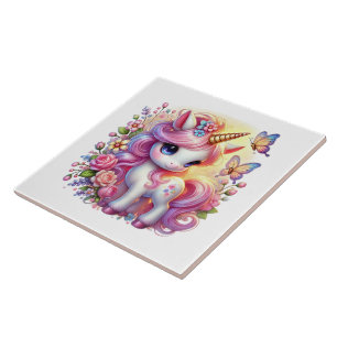 Cute unicorn fantasy girls room crafting tile