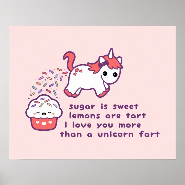 Cute Unicorn Fart Poster (Front)