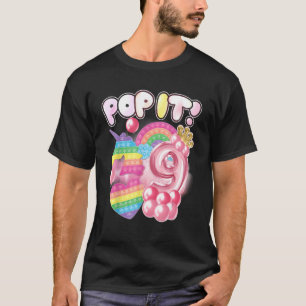 Cute Unicorn Fidget Toys Pop It I'm 9 Girls 9th Bi T-Shirt