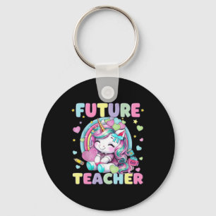 Cute Unicorn Future Teacher Clroom Design Keychain