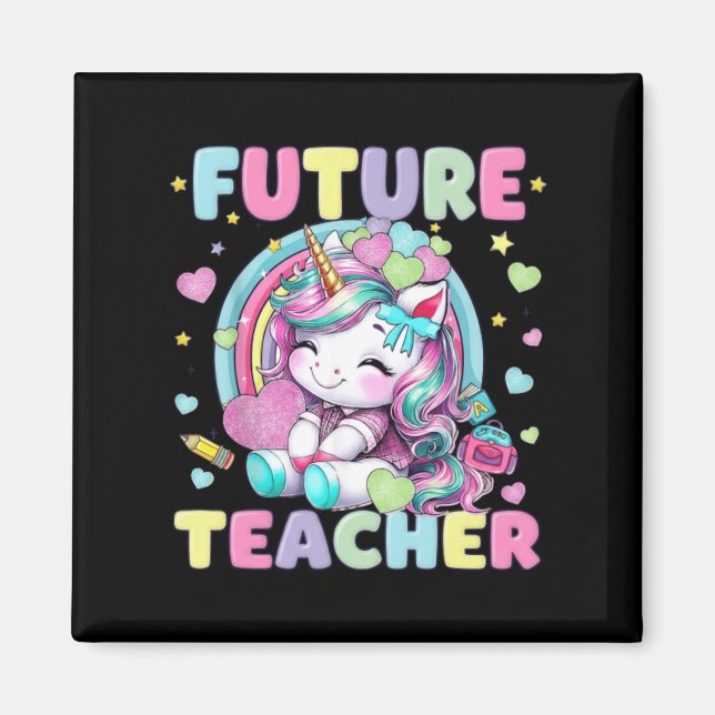 Cute Unicorn Future Teacher Clroom Design Magnet (Front)