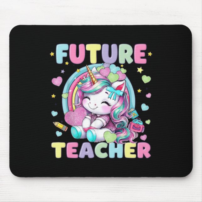 Cute Unicorn Future Teacher Clroom Design Mouse Pad (Front)