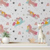 Cute Unicorn Girl Modern Kids Pattern