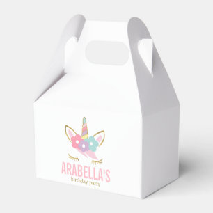 Cute Unicorn Girls Birthday Party Favor Box