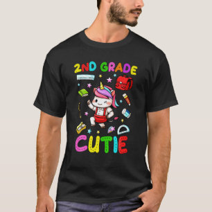 Cute Unicorn Grader First Day Of 2Nd Grade Back To T-Shirt
