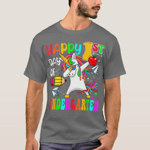 Cute Unicorn Happy First Day Of Kindergarten Boys  T-Shirt