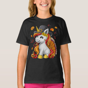 Cute Unicorn Happy Thanksgiving Thankfull  T-Shirt