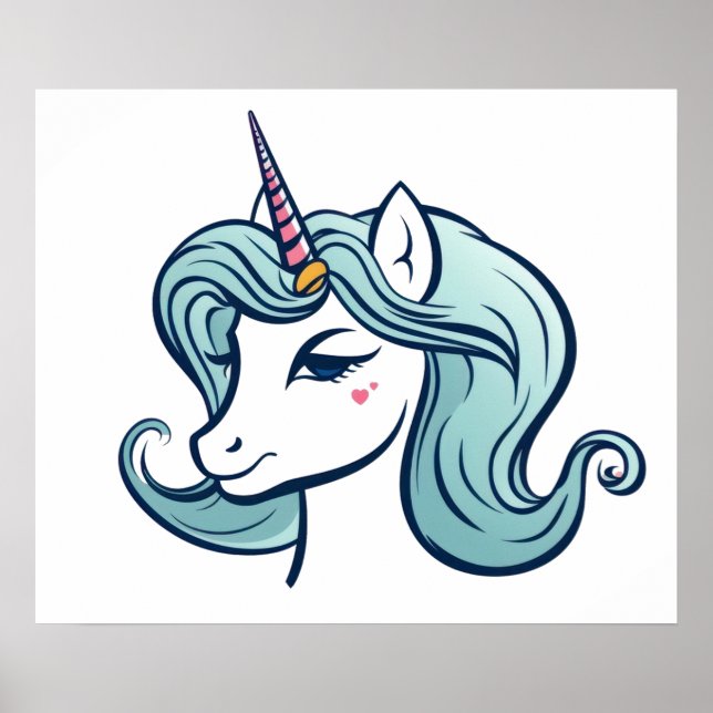 Cute unicorn head  Poster (Front)