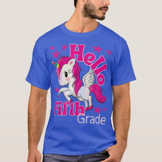 Cute Unicorn Hello 5th Grade 2022 Back To School 2 T-Shirt