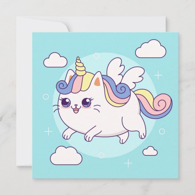 Cute Unicorn  Holiday Card (Front)
