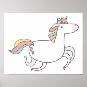 Cute unicorn illustration poster