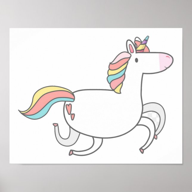 Cute unicorn illustration poster (Front)