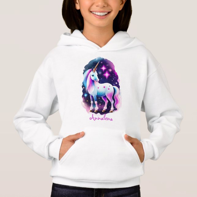 cute unicorn in front of a sparkling starry sky (Front)