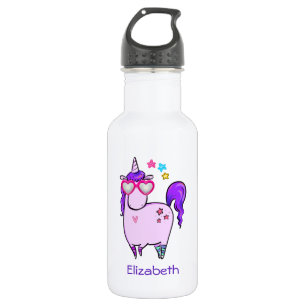 Cute Unicorn in Heart Shaped Glasses 532 Ml Water Bottle