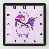 Cute Unicorn in Heart Shaped Glasses