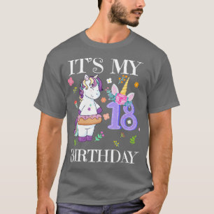 Cute Unicorn Its My 18th Birthday T-Shirt