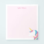 Cute Unicorn Kids Personalized Notepad<br><div class="desc">Your little girl will love this personalized unicorn notepad. This cute design for kids features a colourful unicorn on a soft pink background. Easily change the font style and colour using the online template tools.</div>