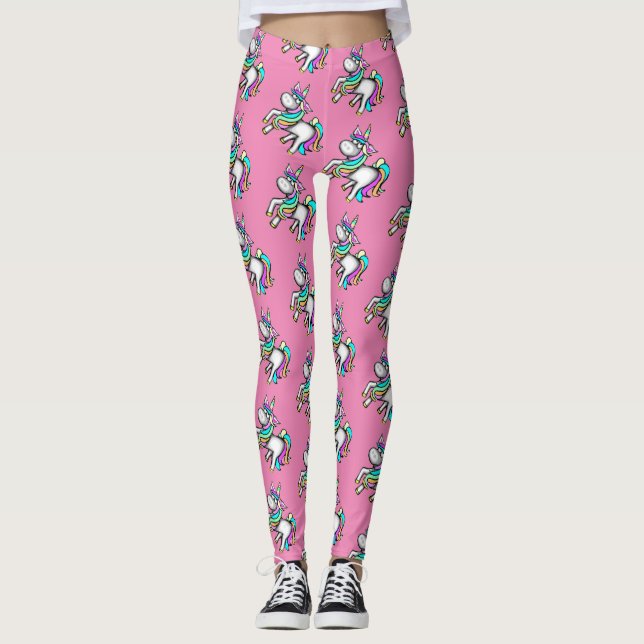 Cute Unicorn Leggings Pink (Front)
