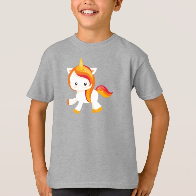 Cute Unicorn, Little Unicorn, Magic, Fairy Tale T-Shirt (Front)
