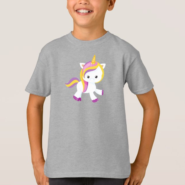 Cute Unicorn, Magic Unicorn, Kawaii Unicorn T-Shirt (Front)