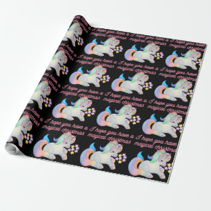 Cute Unicorn Magical Christmas Ugly Xmas Wrapping  Paper