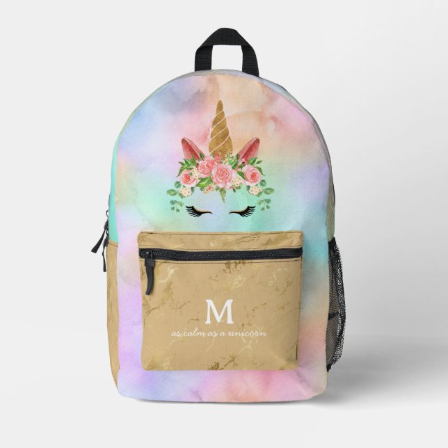 Cute Unicorn Magical Kids Printed Backpack (Front)