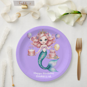 Cute unicorn magical princess girly birthday kids paper plate