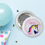 Cute Unicorn Magical Stars Girl Name Birthday  1 Inch Round Button<br><div class="desc">Cute Unicorn Magical Stars Girl Name Birthday button. These beautiful and magical birthday button will make your special occasion even more magical!  Personalize it with a name of your choice and make your little one feel extra special on their special day. The button features a cute unicorn drawing.</div>