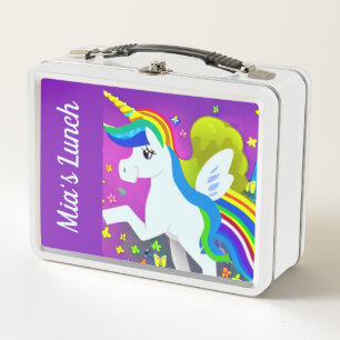 Cute Unicorn Metal Lunch Box