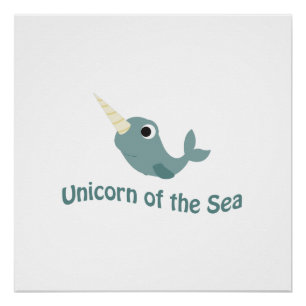 Cute Unicorn Of the Sea Poster