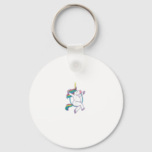 Cute Unicorn on an Aerial Hoop - Magical Illustrat Keychain