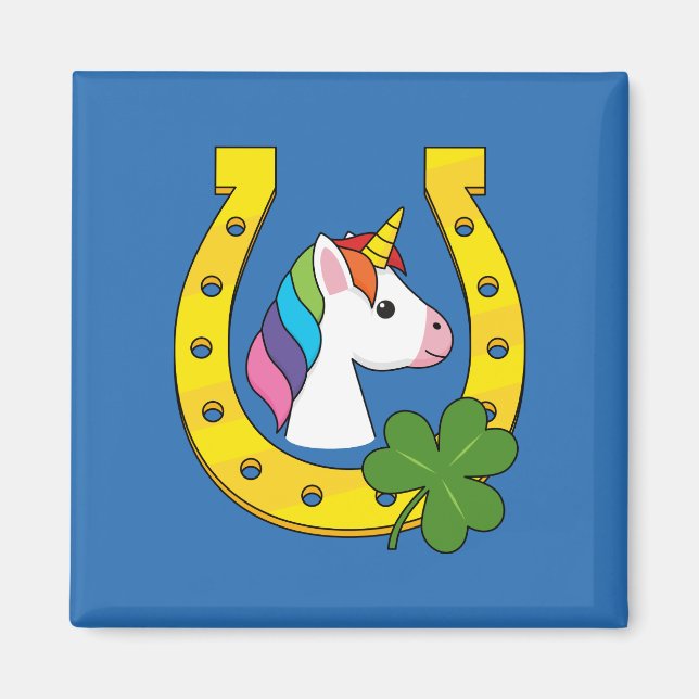 Cute Unicorn on St Patrick's Day Magnet (Front)