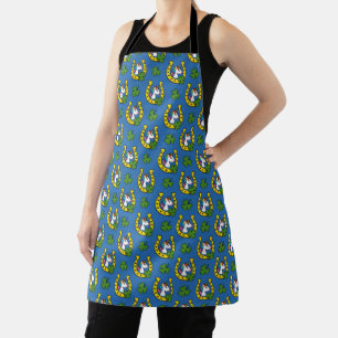 Cute Unicorn on St Patrick's Day Pattern Apron