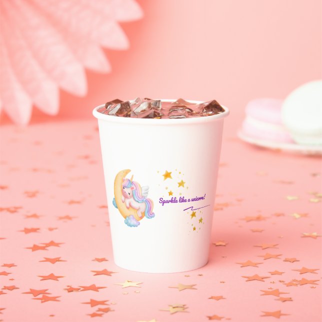 🌈 Cute Unicorn Paper Cup 🌙✨ (Insitu)