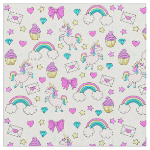 Cute Unicorn Pattern Fabric