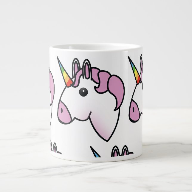 Cute Unicorn Pattern Large Coffee Mug (Front)