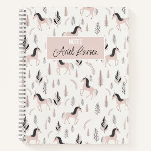 Cute Unicorn Pattern Personalized Notebook