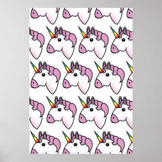 Cute Unicorn Pattern Poster