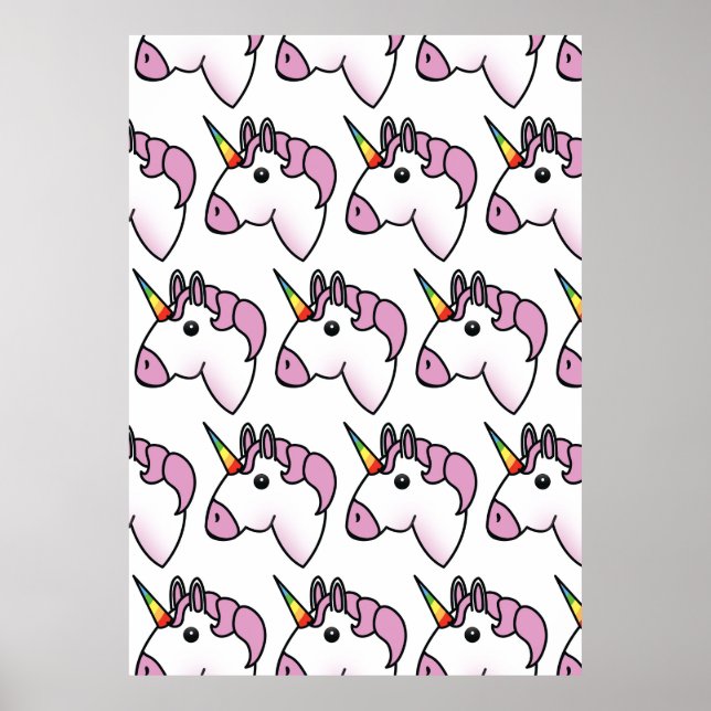 Cute Unicorn Pattern Poster (Front)