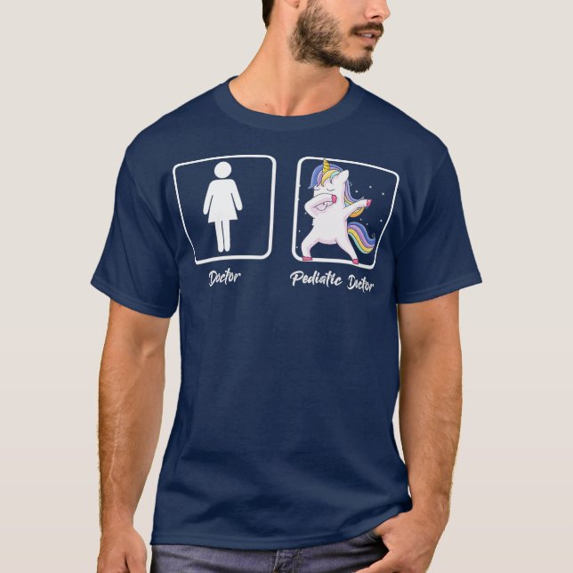 Cute Unicorn Pediatric Doctor Surgeon Physician T-Shirt (Front)
