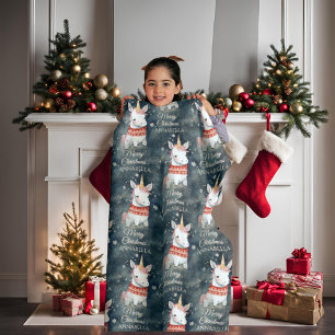 Cute Unicorn Personalized Christmas Fleece Blanket