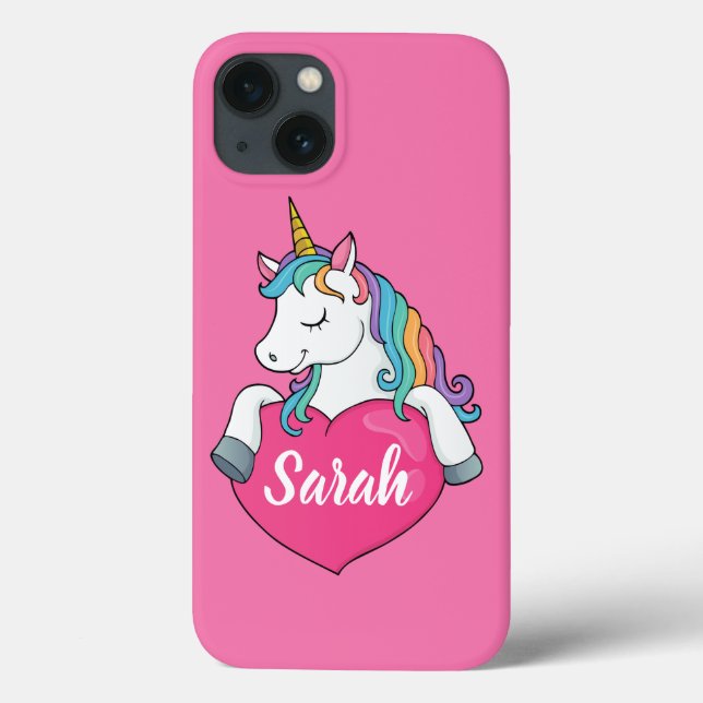 Cute Unicorn Personalized Name Case-Mate iPhone Case (Back)