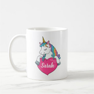 Cute Unicorn Personalized Name  Coffee Mug