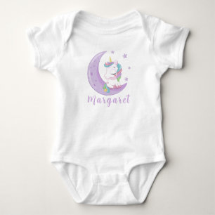 Cute Unicorn Personalized Name Cute Baby Bodysuit