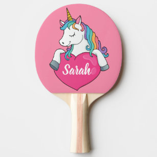 Cute Unicorn Personalized Name  Ping Pong Paddle